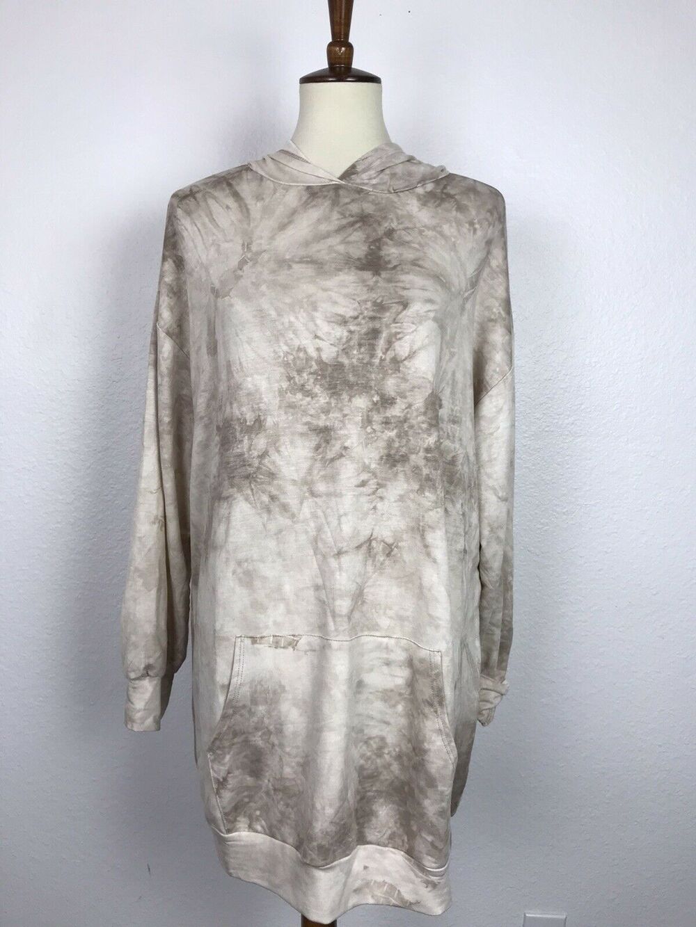 Fashion Nova Tie Dye Mini Sweatshirt Hoodie Dress